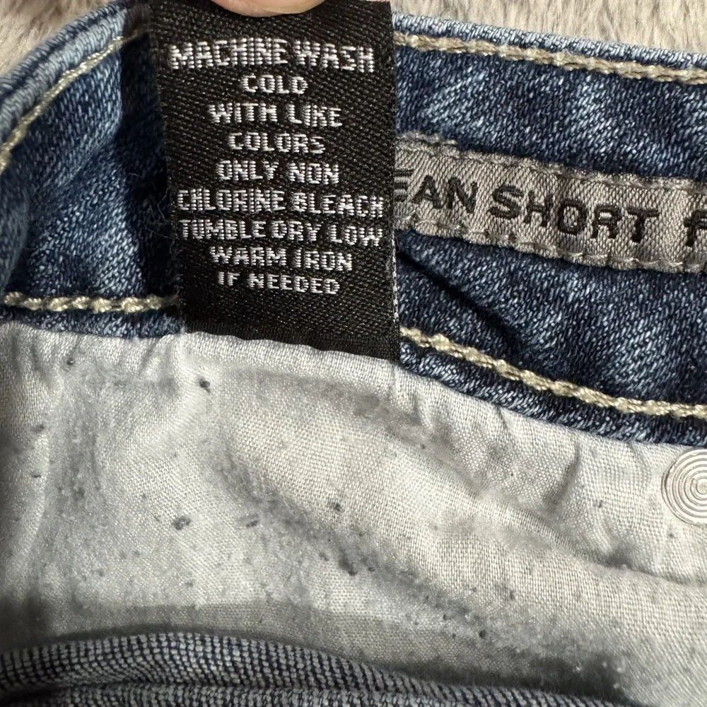 Rue 21 CJ Black Shorts Mens 32 Blue Acid Wash Cut Off Denim Flex 11